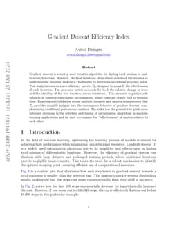 Gradient Descent Efficiency Index
