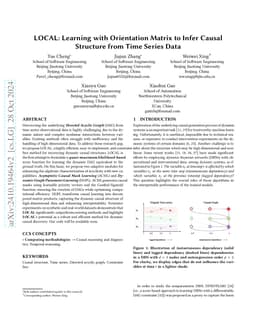 LOCAL: Learning with Orientation Matrix to Infer Causal Structure from Time Series Data