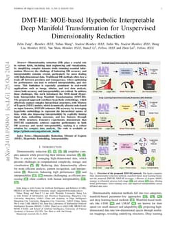 DMT-HI: MOE-based Hyperbolic Interpretable Deep Manifold Transformation
  for Unspervised Dimensionality Reduction