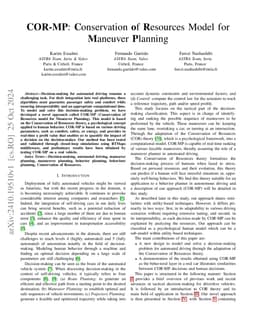COR-MP: Conservation of Resources Model for Maneuver Planning
