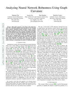 Analyzing Neural Network Robustness Using Graph Curvature