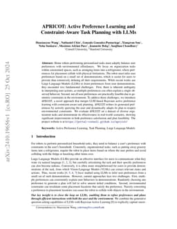 APRICOT: Active Preference Learning and Constraint-Aware Task Planning
  with LLMs