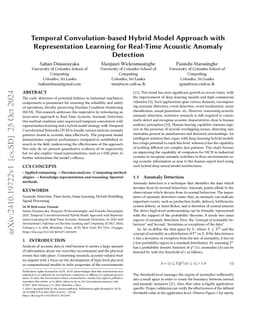 Temporal Convolution-based Hybrid Model Approach with Representation
  Learning for Real-Time Acoustic Anomaly Detection