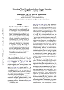 Rethinking Visual Dependency in Long-Context Reasoning for Large
  Vision-Language Models