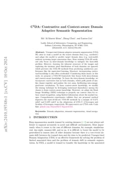 C^2DA: Contrastive and Context-aware Domain Adaptive Semantic
  Segmentation