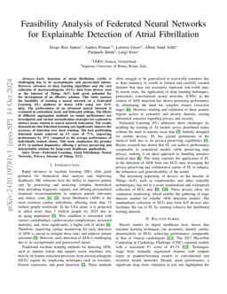 Feasibility Analysis of Federated Neural Networks for Explainable
  Detection of Atrial Fibrillation