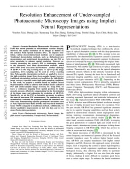 Resolution Enhancement of Under-sampled Photoacoustic Microscopy Images
  using Implicit Neural Representations