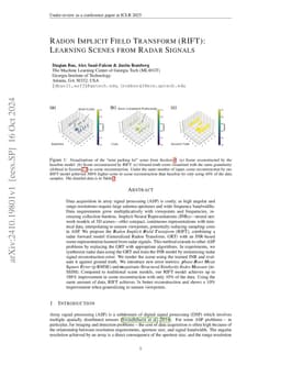 Radon Implicit Field Transform (RIFT): Learning Scenes from Radar
  Signals
