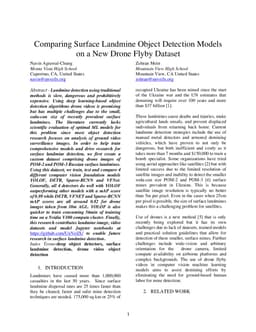 Comparing Surface Landmine Object Detection Models on a New Drone Flyby
  Dataset