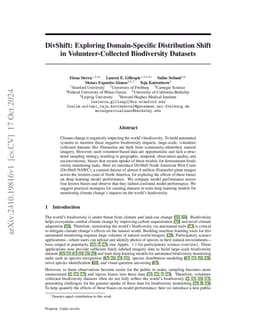 DivShift: Exploring Domain-Specific Distribution Shifts in Large-Scale, Volunteer-Collected Biodiversity Datasets