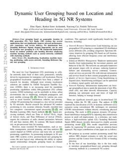 Dynamic User Grouping based on Location and Heading in 5G NR Systems