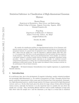 Statistical Inference in Classification of High-dimensional Gaussian
  Mixture