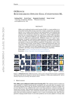 OGBench: Benchmarking Offline Goal-Conditioned RL