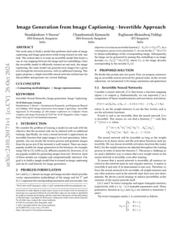 Image Generation from Image Captioning -- Invertible Approach