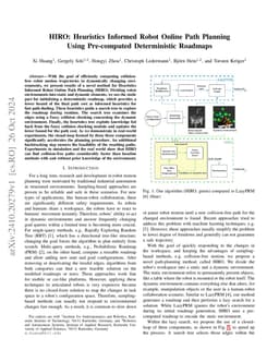 HIRO: Heuristics Informed Robot Online Path Planning Using Pre-computed
  Deterministic Roadmaps