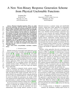 A New Non-Binary Response Generation Scheme from Physical Unclonable
  Functions