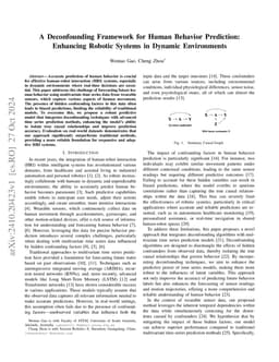 A Deconfounding Framework for Human Behavior Prediction: Enhancing
  Robotic Systems in Dynamic Environments