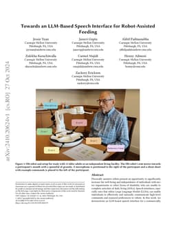 Towards an LLM-Based Speech Interface for Robot-Assisted Feeding