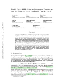 LoRA Done RITE: Robust Invariant Transformation Equilibration for LoRA
  Optimization