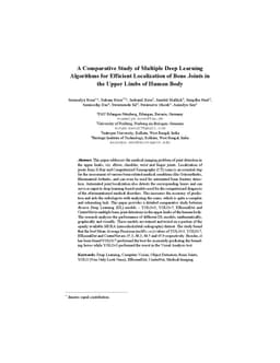 A Comparative Study of Multiple Deep Learning Algorithms for Efficient
  Localization of Bone Joints in the Upper Limbs of Human Body