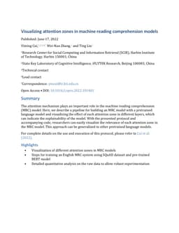 Visualizing attention zones in machine reading comprehension models