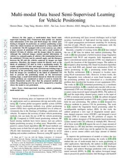 Multi-modal Data based Semi-Supervised Learning for Vehicle Positioning