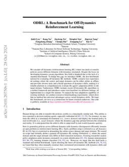 ODRL: A Benchmark for Off-Dynamics Reinforcement Learning