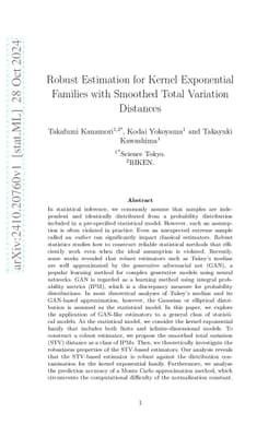 Robust Estimation for Kernel Exponential Families with Smoothed Total
  Variation Distances