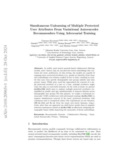 Simultaneous Unlearning of Multiple Protected User Attributes From
  Variational Autoencoder Recommenders Using Adversarial Training