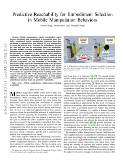 Predictive Reachability for Embodiment Selection in Mobile Manipulation
  Behaviors
