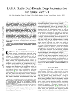 LAMA: Stable Dual-Domain Deep Reconstruction For Sparse-View CT