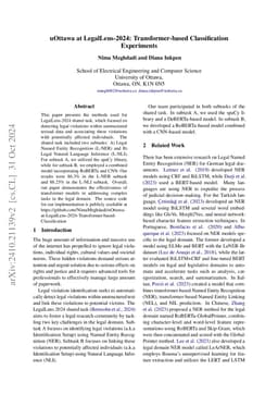 uOttawa at LegalLens-2024: Transformer-based Classification Experiments