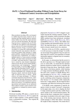 HoPE: A Novel Positional Encoding Without Long-Term Decay for Enhanced
  Context Awareness and Extrapolation