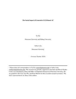 The Social Impact of Generative LLM-Based AI