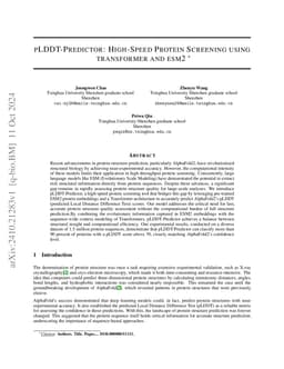 pLDDT-Predictor: High-speed Protein Screening Using Transformer and ESM2