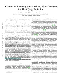 Contrastive Learning with Auxiliary User Detection for Identifying
  Activities