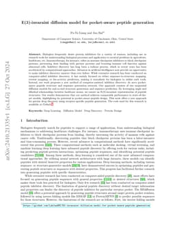 E(3)-invariant diffusion model for pocket-aware peptide generation