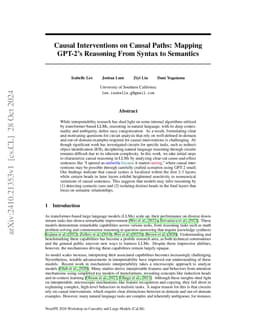 Causal Interventions on Causal Paths: Mapping GPT-2's Reasoning From
  Syntax to Semantics