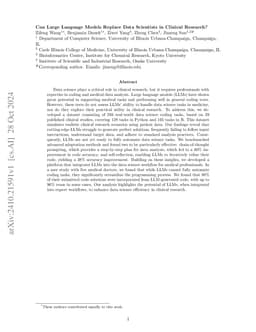 Can Large Language Models Replace Data Scientists in Biomedical Research?