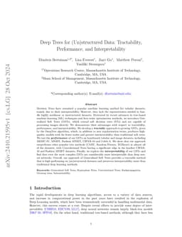 Deep Trees for (Un)structured Data: Tractability, Performance, and
  Interpretability