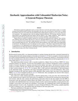 Stochastic Approximation with Unbounded Markovian Noise: A
  General-Purpose Theorem
