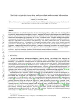 Multi-view clustering integrating anchor attribute and structural
  information