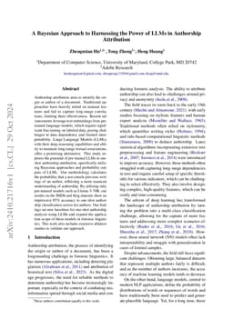 A Bayesian Approach to Harnessing the Power of LLMs in Authorship
  Attribution