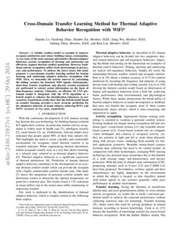Cross-Domain Transfer Learning Method for Thermal Adaptive Behavior
  Recognition with WiFi