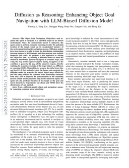 Diffusion as Reasoning: Enhancing Object Navigation via Diffusion Model Conditioned on LLM-based Object-Room Knowledge