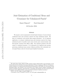 Joint Estimation of Conditional Mean and Covariance for Unbalanced Panels