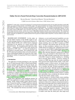 Online Test of a Neural Network Deep Convection Parameterization in
  ARP-GEM1