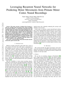 Leveraging Recurrent Neural Networks for Predicting Motor Movements from
  Primate Motor Cortex Neural Recordings
