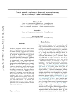 Batch, match, and patch: low-rank approximations for score-based variational inference