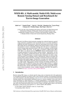 MMM-RS: A Multi-modal, Multi-GSD, Multi-scene Remote Sensing Dataset and
  Benchmark for Text-to-Image Generation